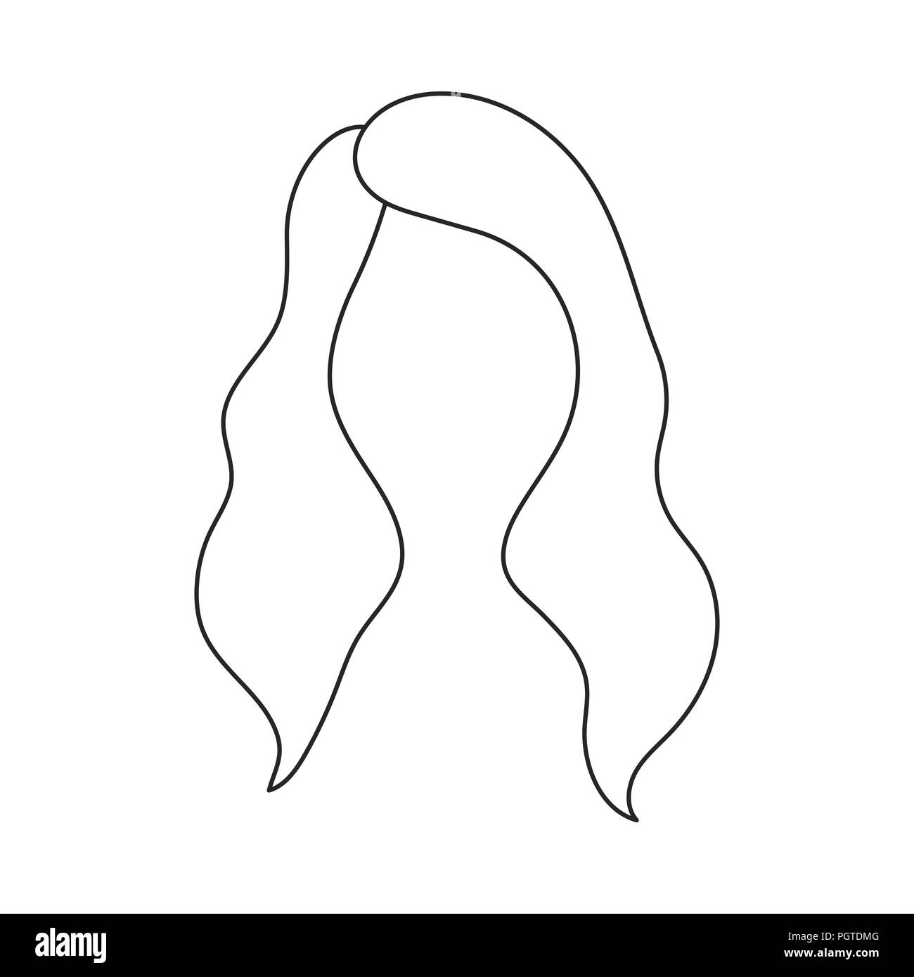 Woman's hairstyle icon in outline style isolated on white background. Beard  symbol vector illustration Stock Vector Image & Art - Alamy