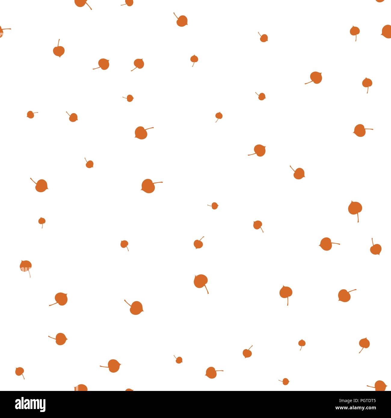 Linden leaf orange pattern seamless. Vector illustration. Isolated white background. Stock Vector