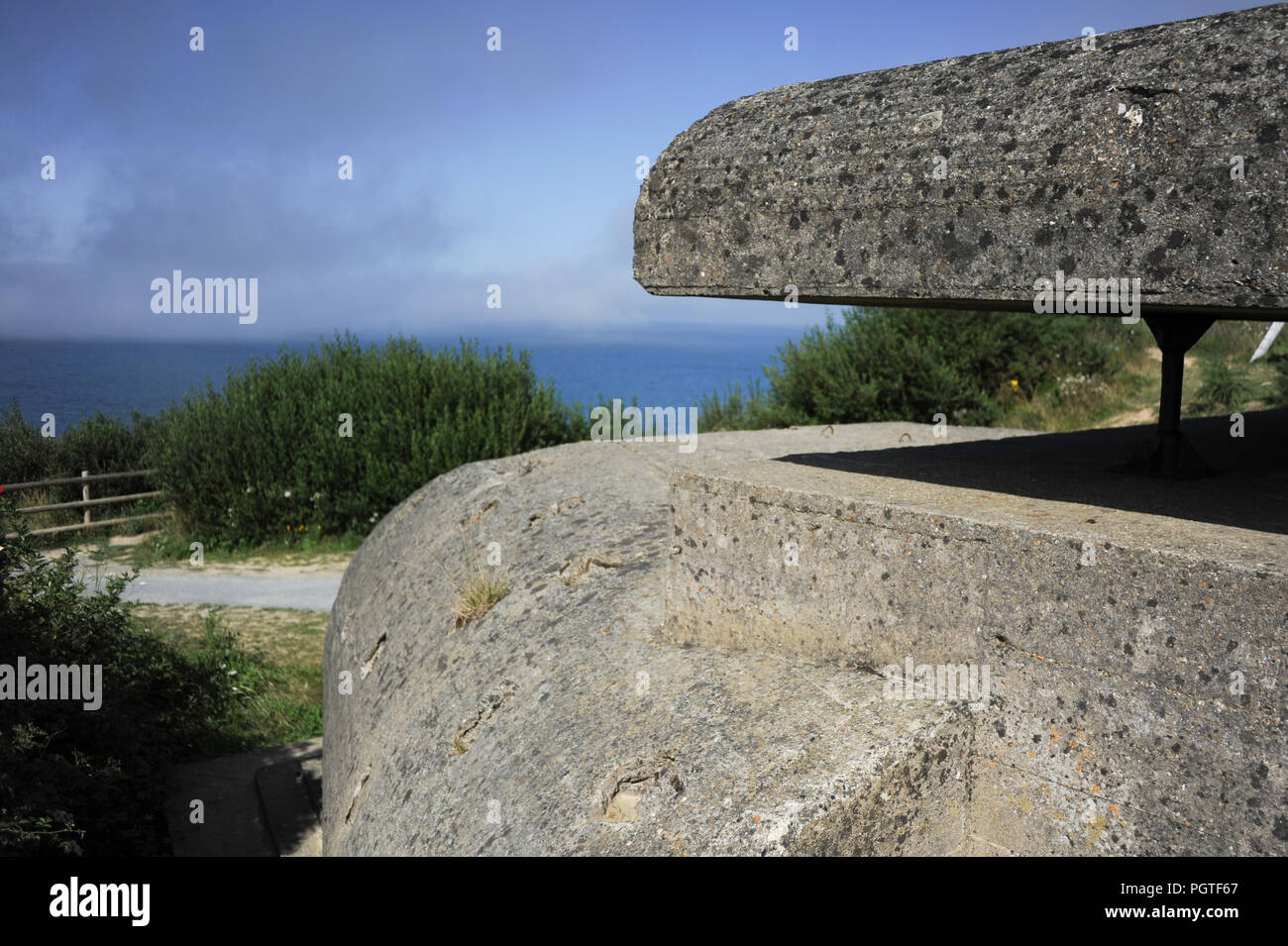 german bunker at coast of normandy Stock Photo