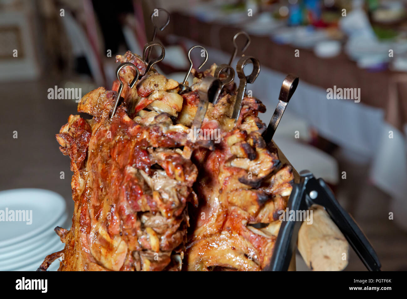 Turkish Rusted Lamb Many Cooking Traditional Turkish roasting lamb barbecues.Roasted meat ...
