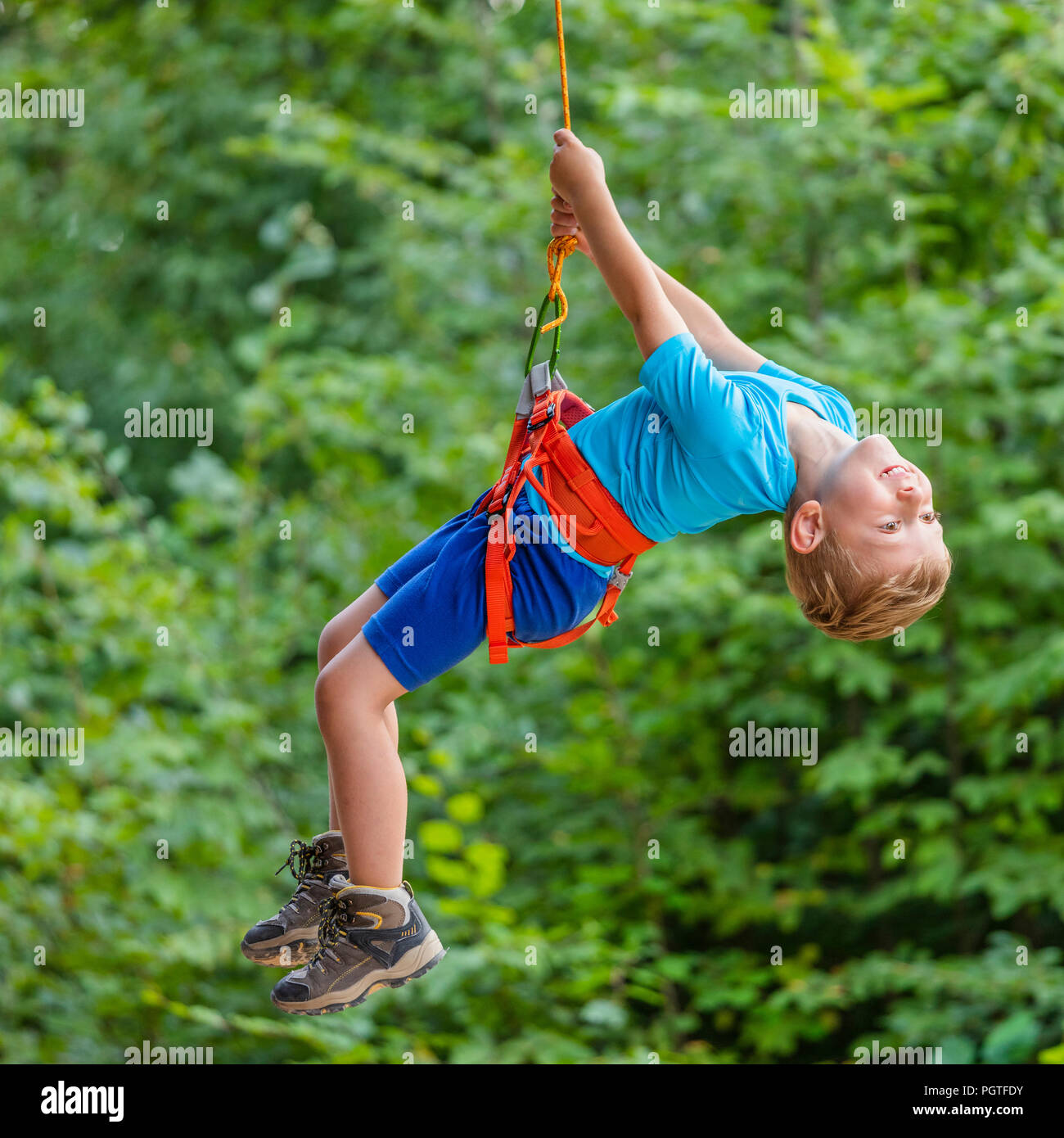 child play outdoor with climb stuff Stock Photo