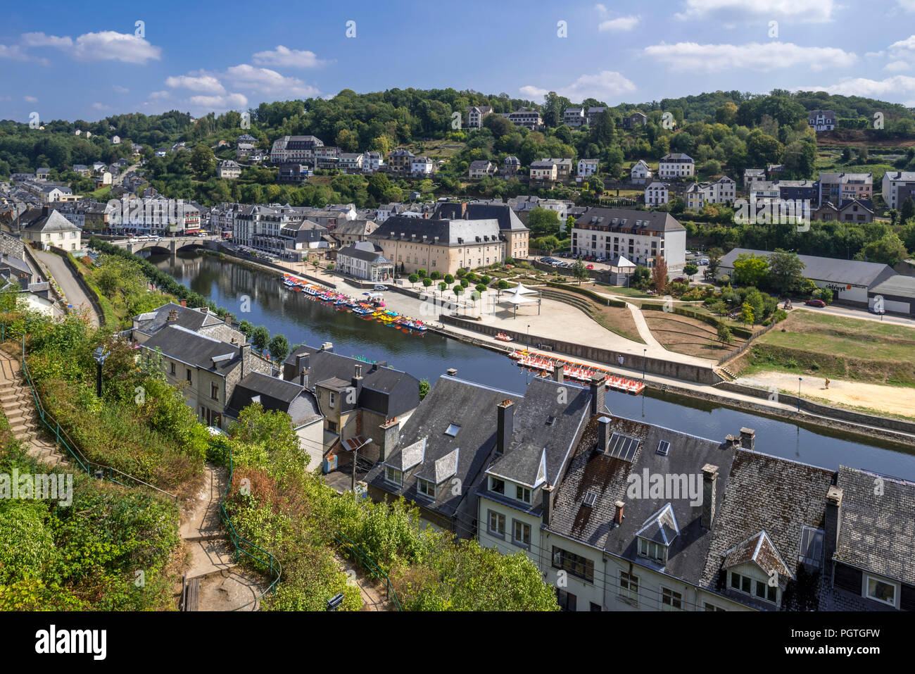 Aerial view medieval city bouillon hires stock photography and images
