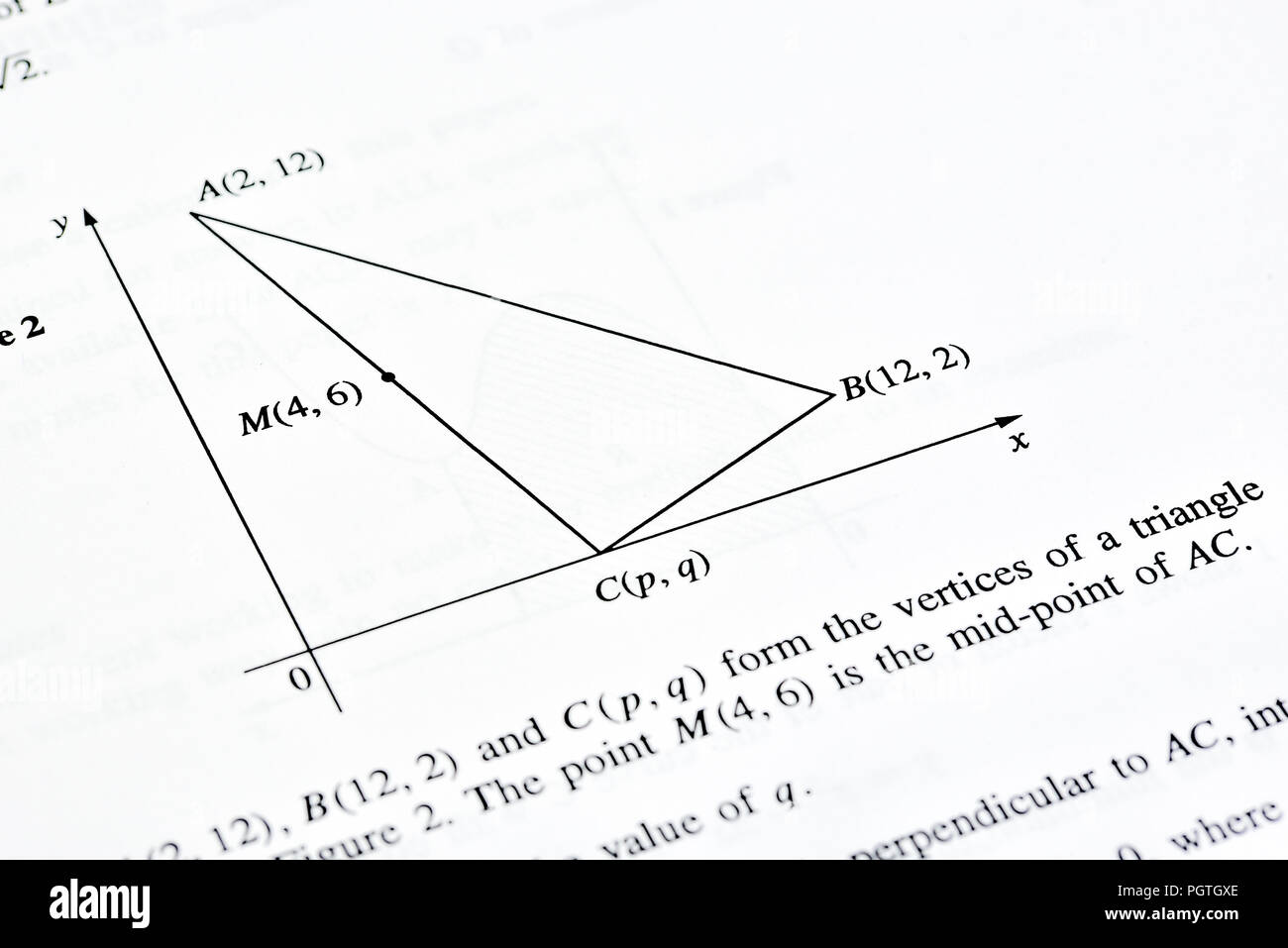 Isolated table of random numbers and formula on white paper background ...