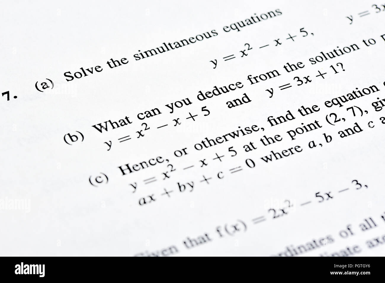 Isolated table of random numbers and formula on white paper background ...