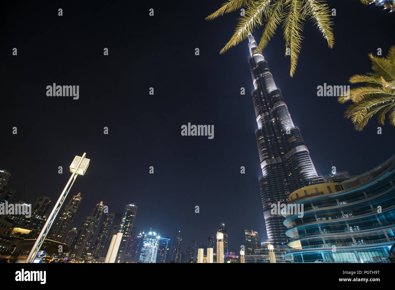 Burj Khalifa Night View From Dubai Mall Stock Photo 216899364 Alamy