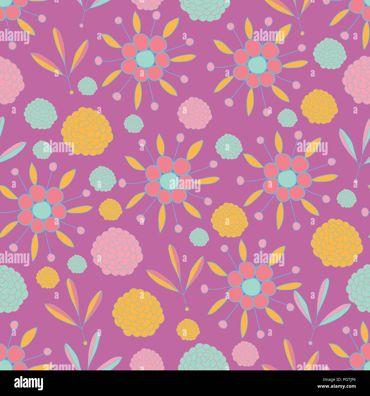 Colorful floral seamless background pattern Stock Vector Image & Art ...