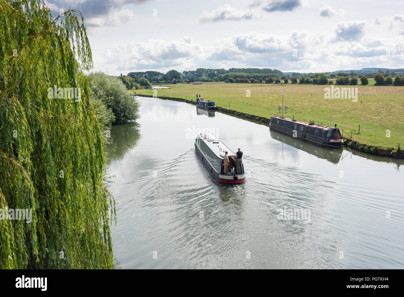 Canal boat on River Thames, Lechlade-on-Thames Gloucestershire, England, United Kingdom Stock Photo