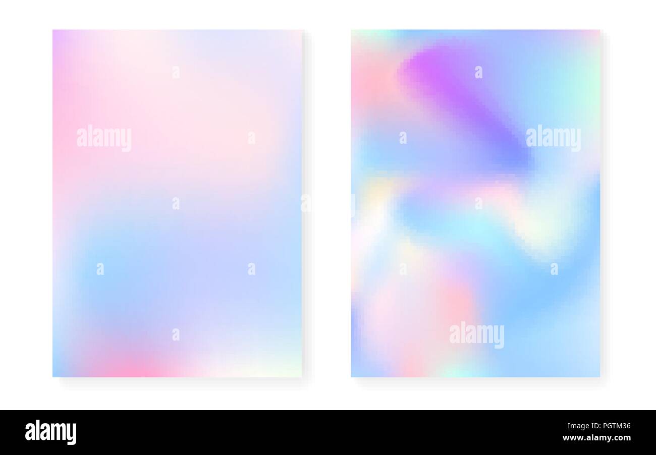 Pearlescent background with holographic gradient. Hologram cover Stock Vector