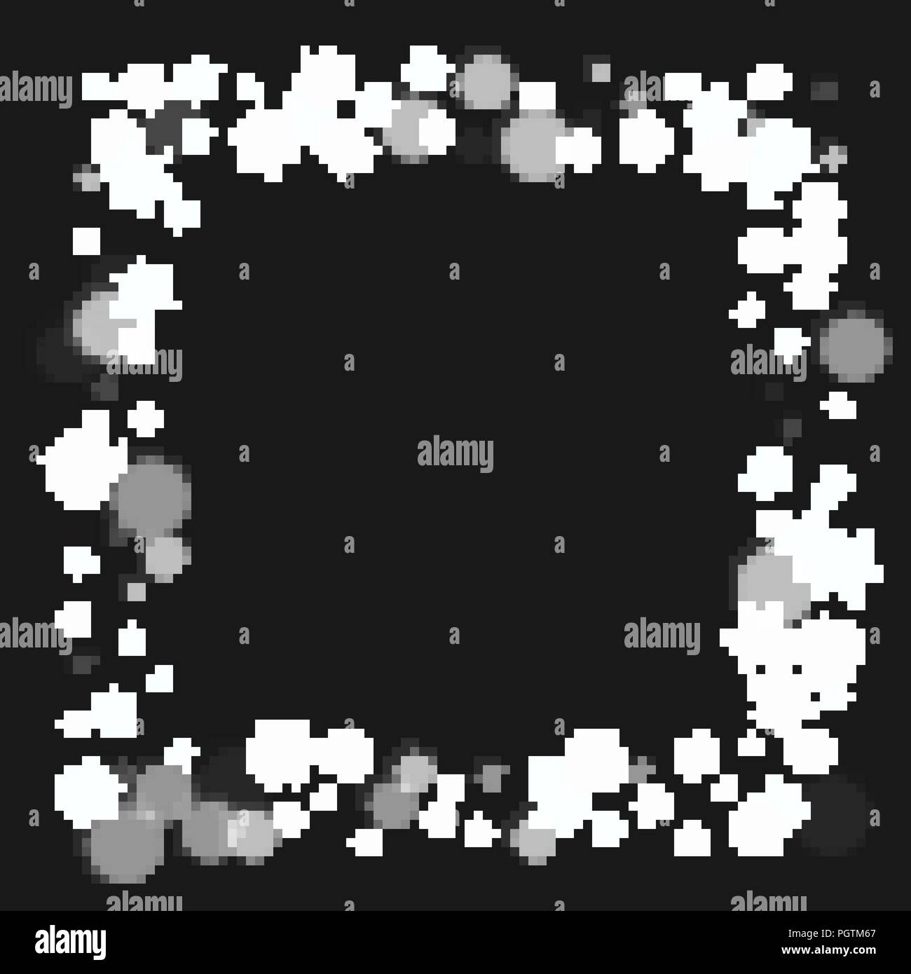 Snowflakes falling on black background. Stock Vector