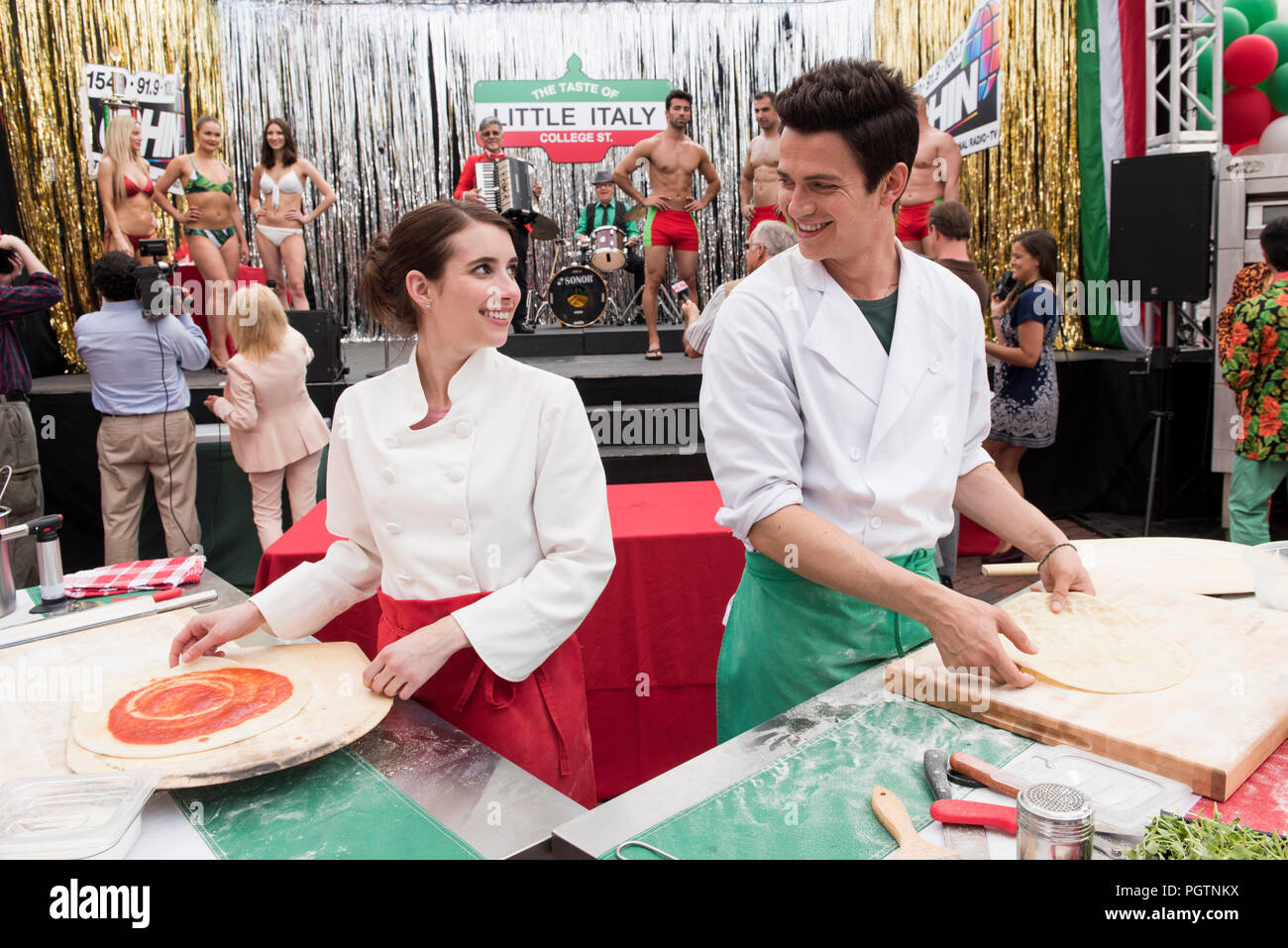RELEASE DATE: September 21, 2018 TITLE: Little Italy STUDIO: Lionsgate DIRECTOR: Donald Petrie PLOT: A young couple must navigate a blossoming romance, amidst a war between their families' competing pizza restaurants. STARRING: EMMA ROBERTS as Nikki Angioli, HAYDEN CHRISTENSEN as Leo Campo. (Credit Image: © Lionsgate/Entertainment Pictures) Stock Photo