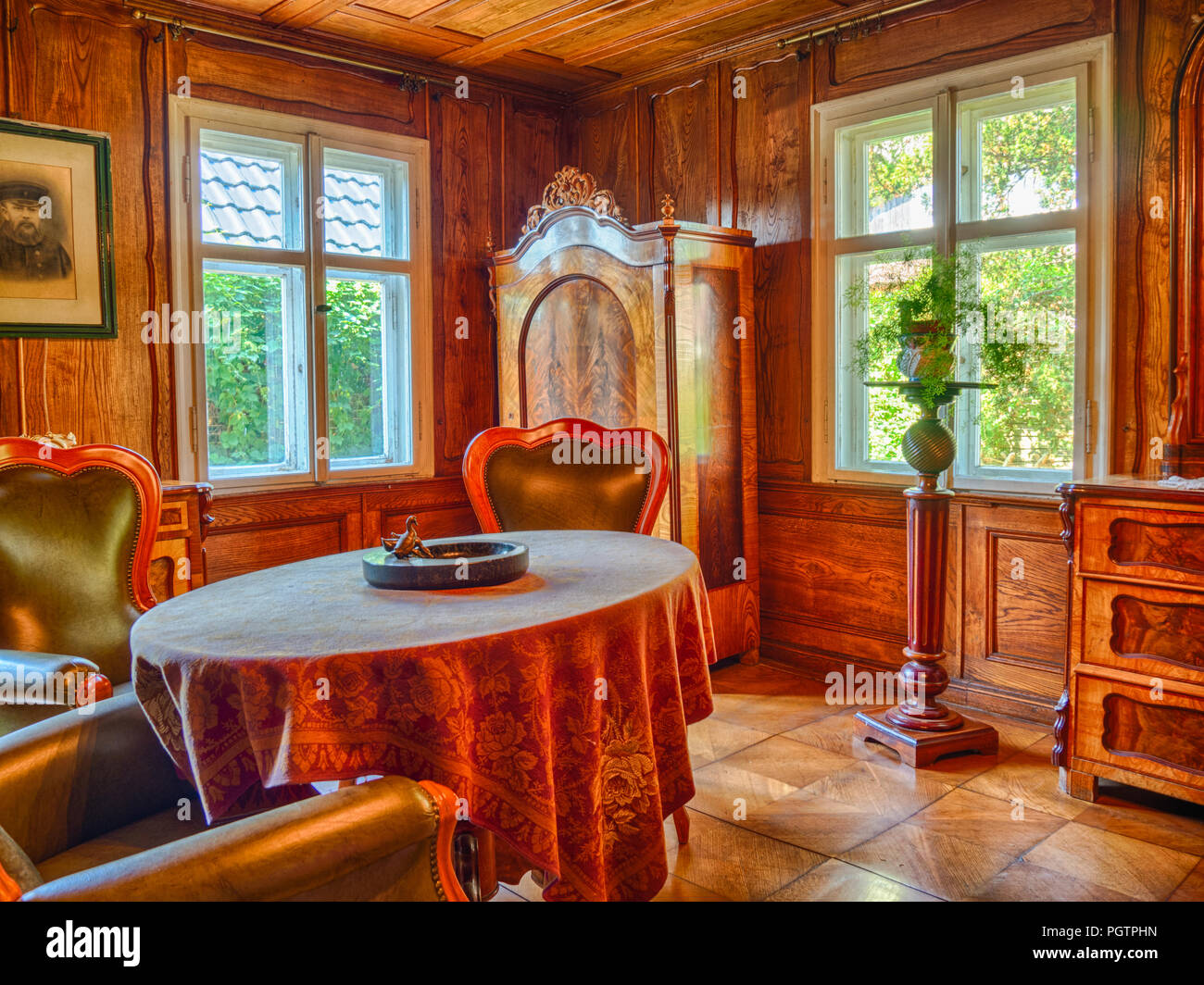 Exhibition in the open-air museum (Spreewaldmuseum) in Lehde, Spreewald, Germany Stock Photo