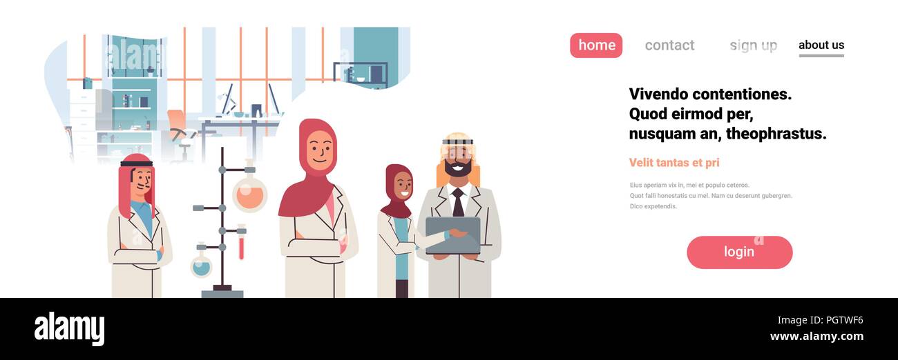 Group Arabic Scientists Working Laboratory Doing Research Test
