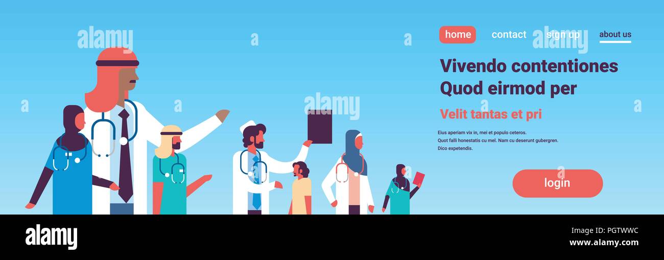 group arabic doctors stethoscope healthcare conference concept ...