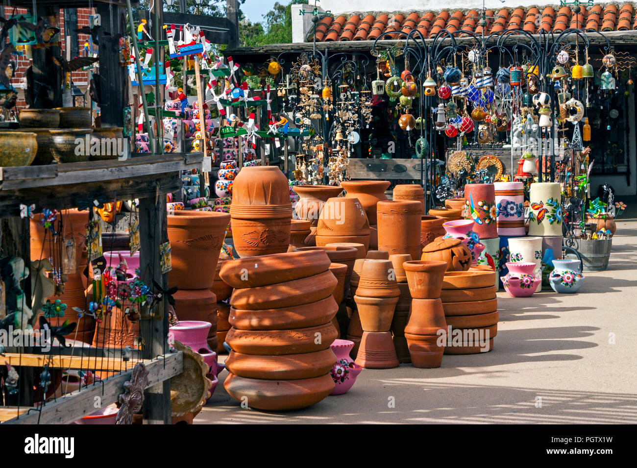 SAN DIEGO, AMERICA MAY 08, 2014Mexican Colorful Souvenir Ceramic shop in San Diego