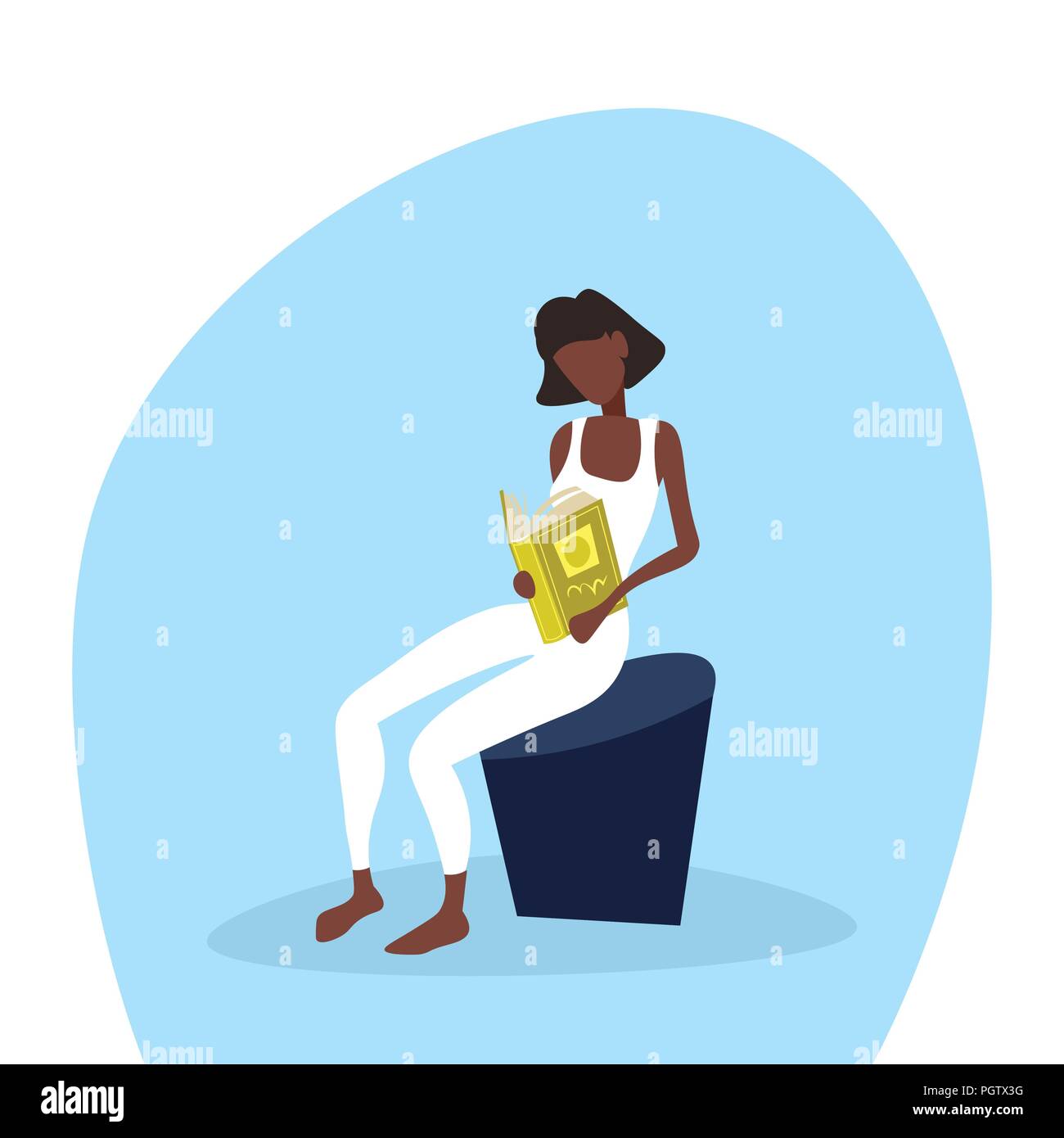 african american businesswoman sitting reading book successful study ...