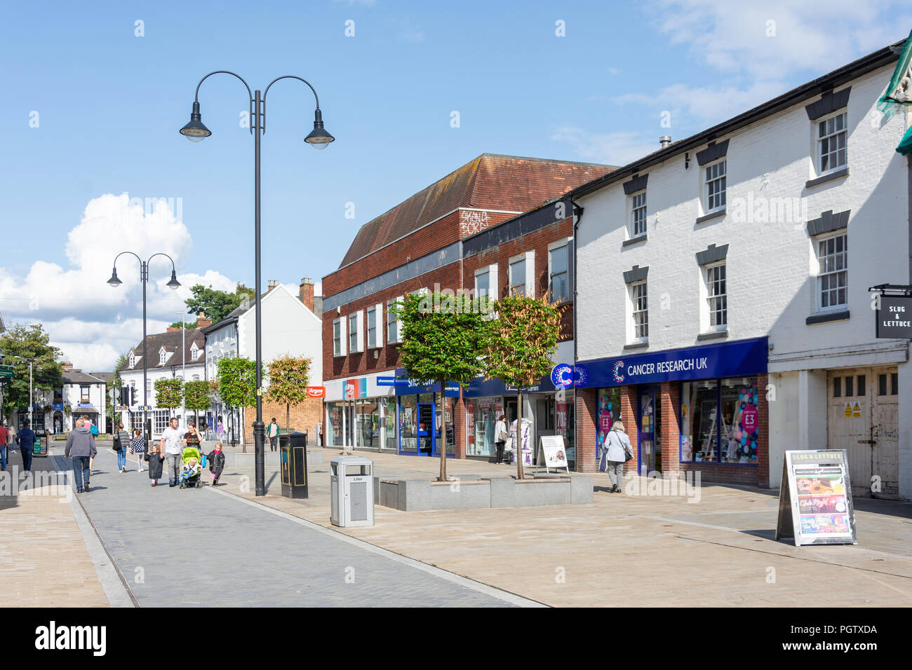 Pedestrianised High Street, Bromsgrove, Worcestershire, England, United Kingdom Stock Photo