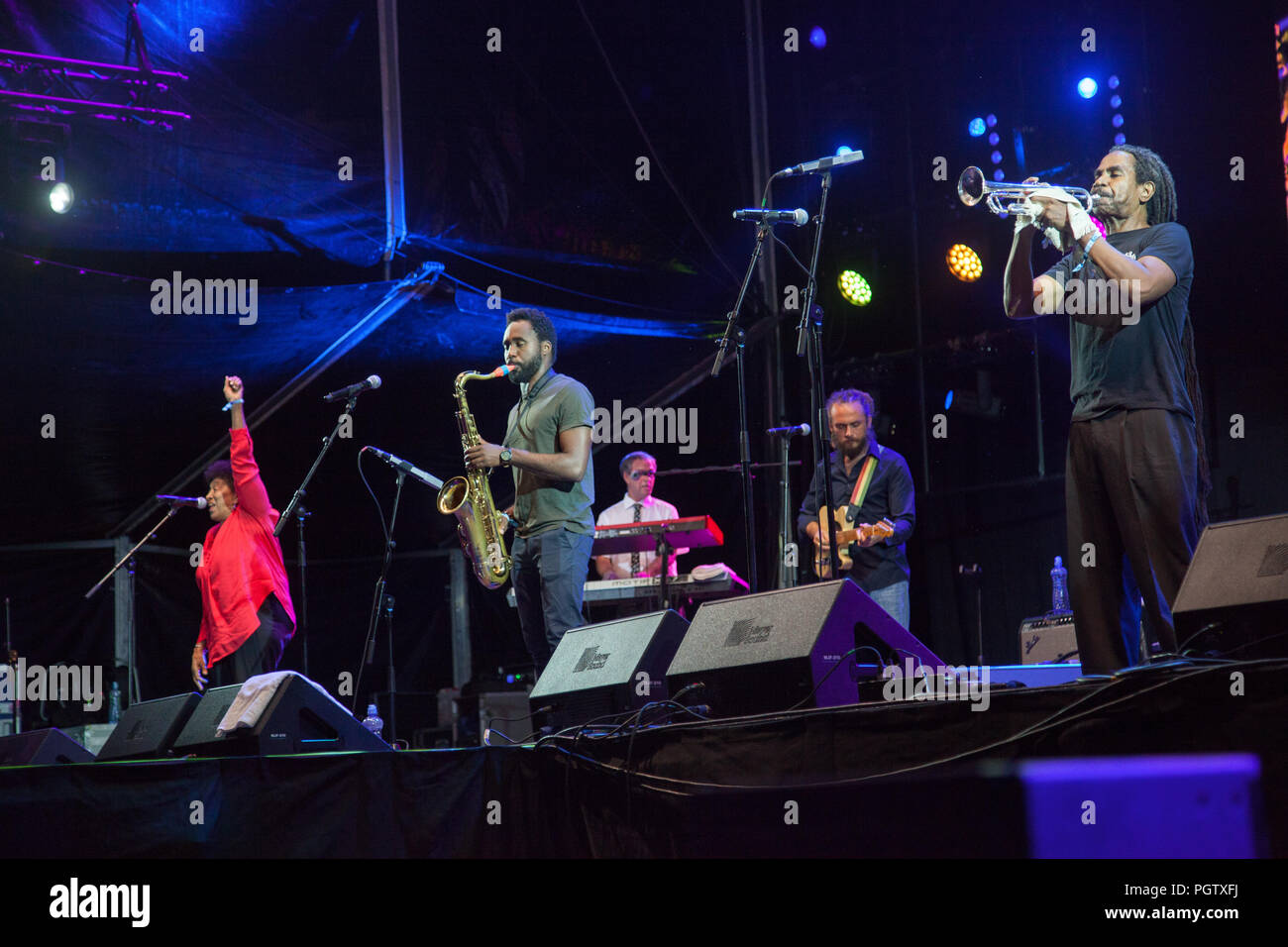 Bratislava, Slovakia. 24th August, 2018. jamaican ska band The Skatalites performs at Uprising Music Festival. Stock Photo