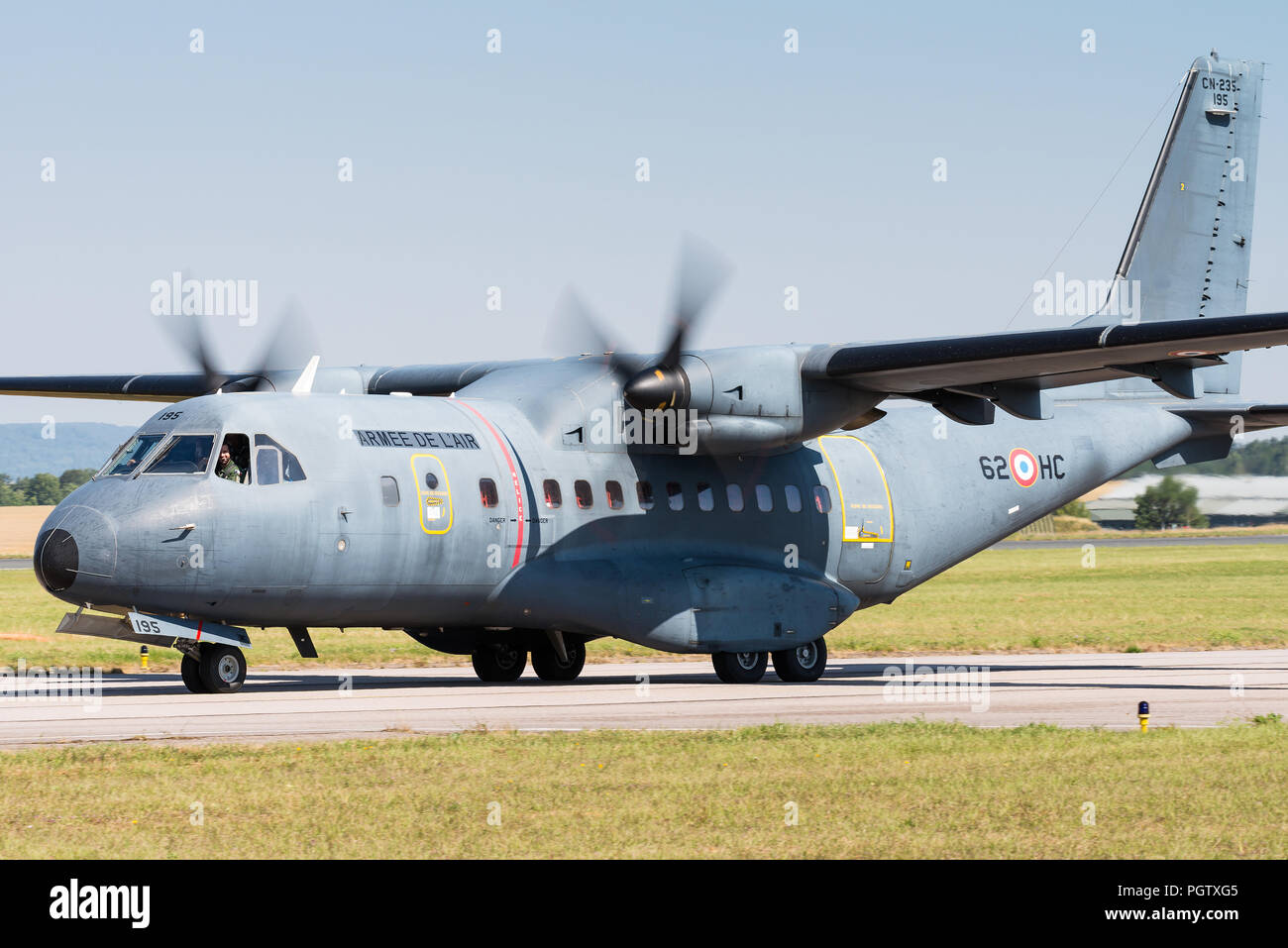 A CASA/IPTN CN-235 military transport aircraft of the French Air Force. Stock Photo
