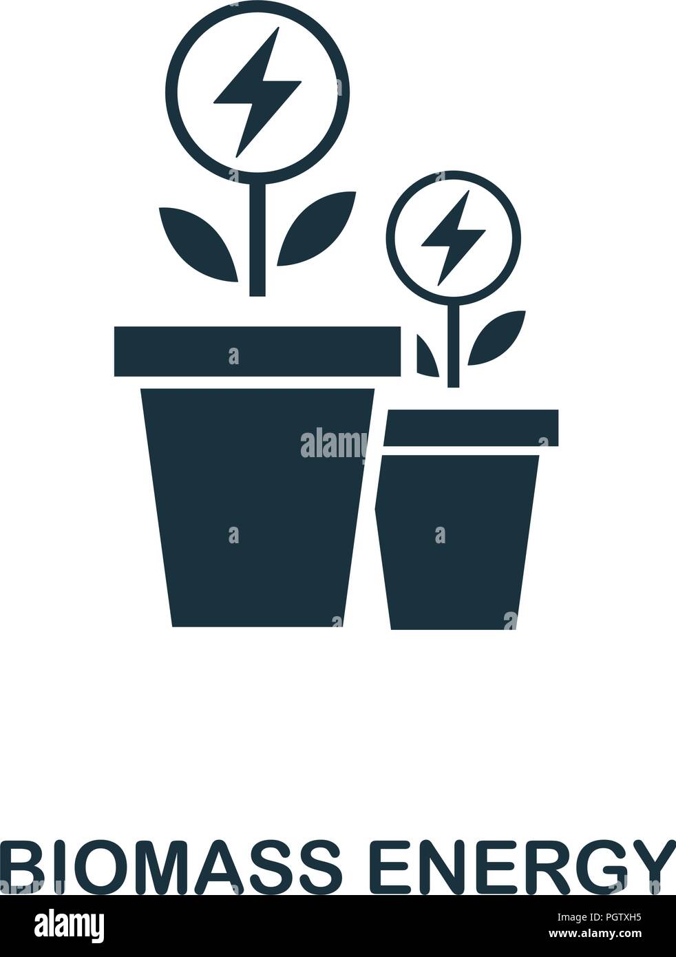 Biomass Energy icon. Monochrome style design from power and energy collection. UI. Pixel perfect simple pictogram biomass energy icon. Web design, app Stock Vector