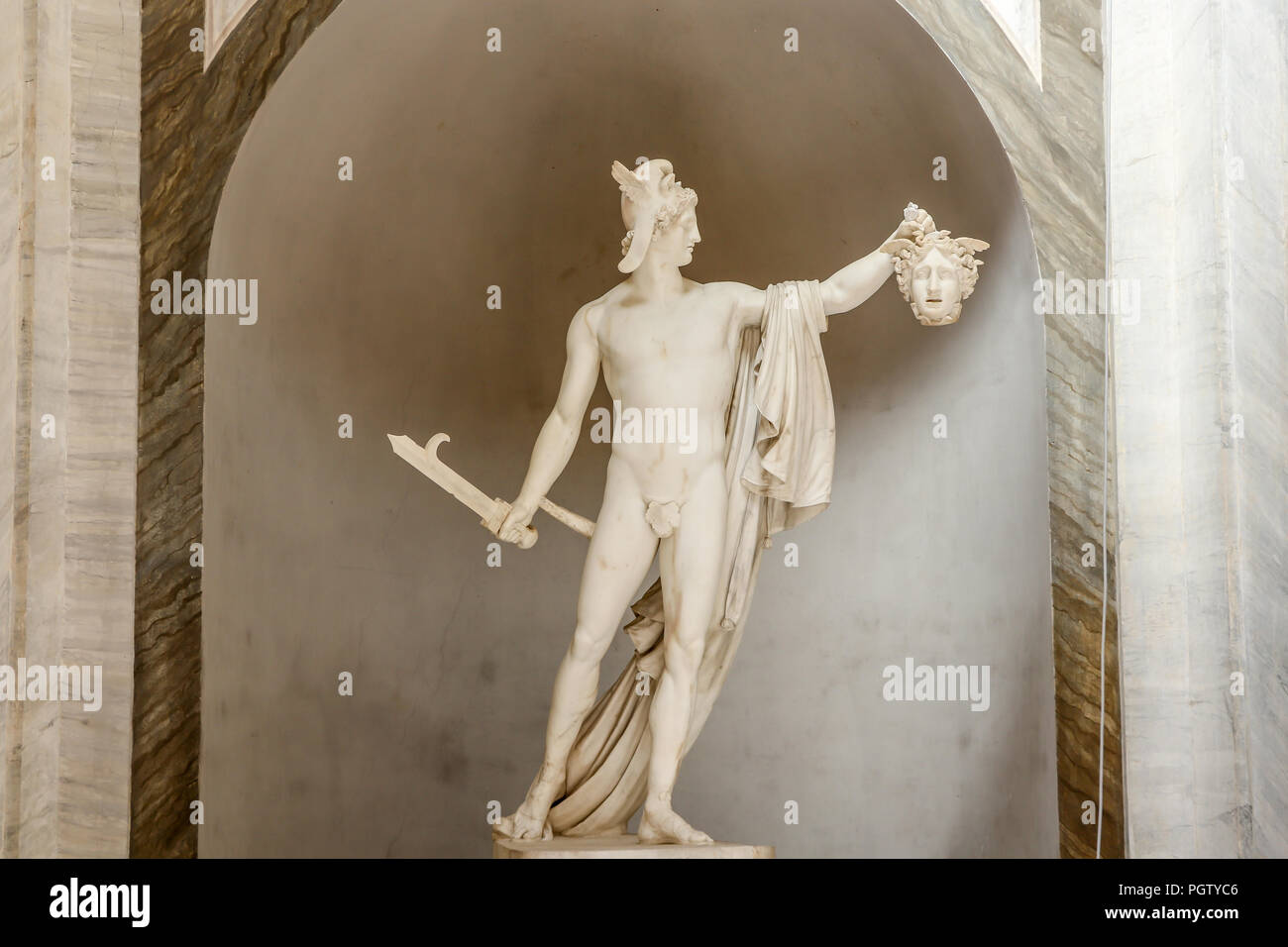 Perseus holding the head of medusa, Italy Stock Photo