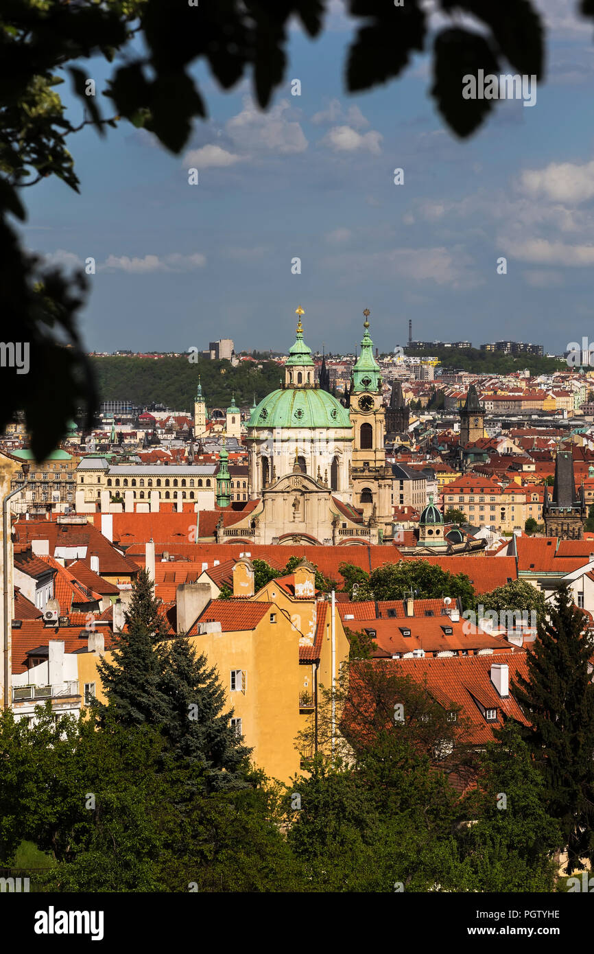The Church of St Nicholas, the most famous Baroque church in Prague Stock Photo