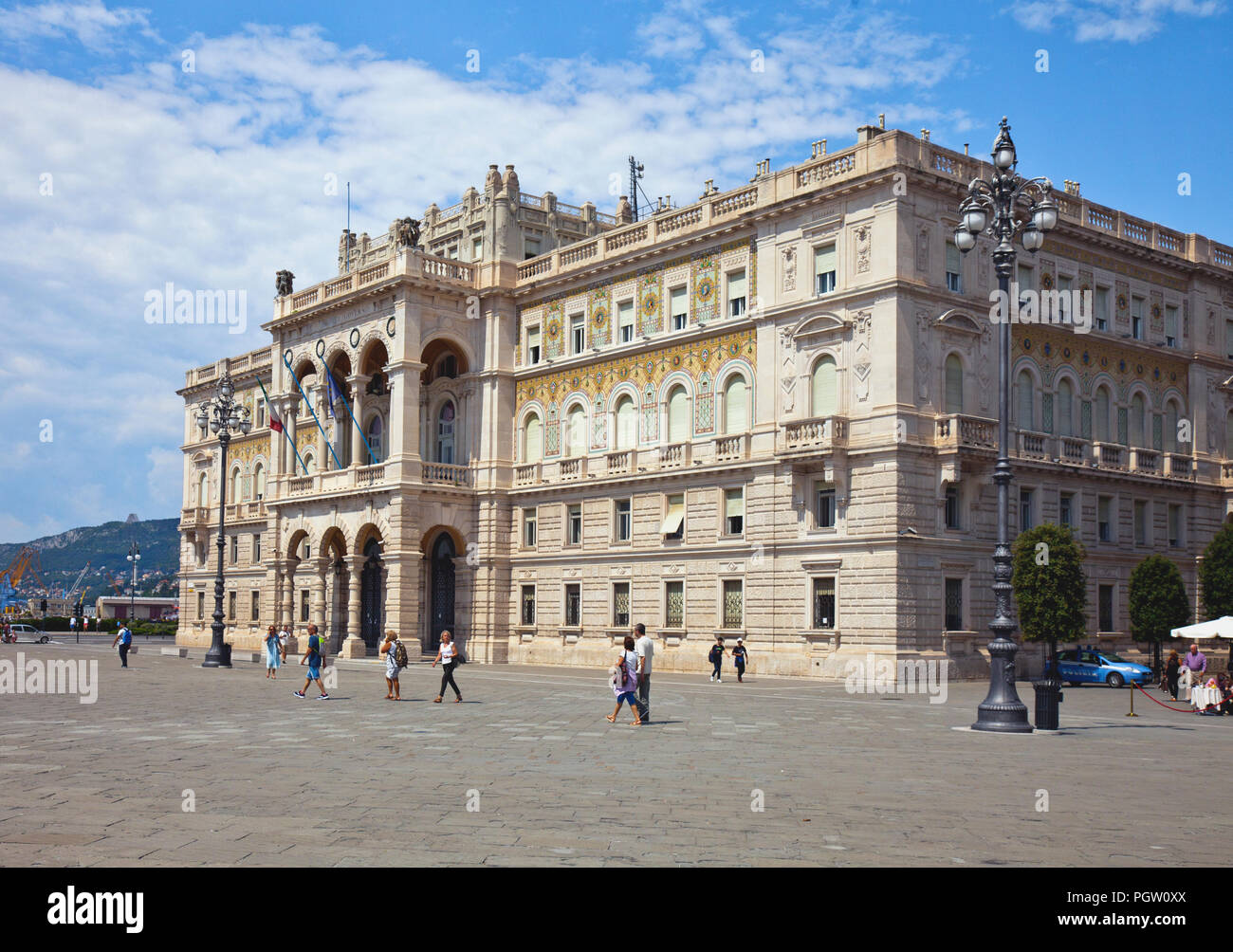 The Palazzo del Governo on the Piazza Dell 'Unita d'Italia, Trieste, Italy. Stock Photo