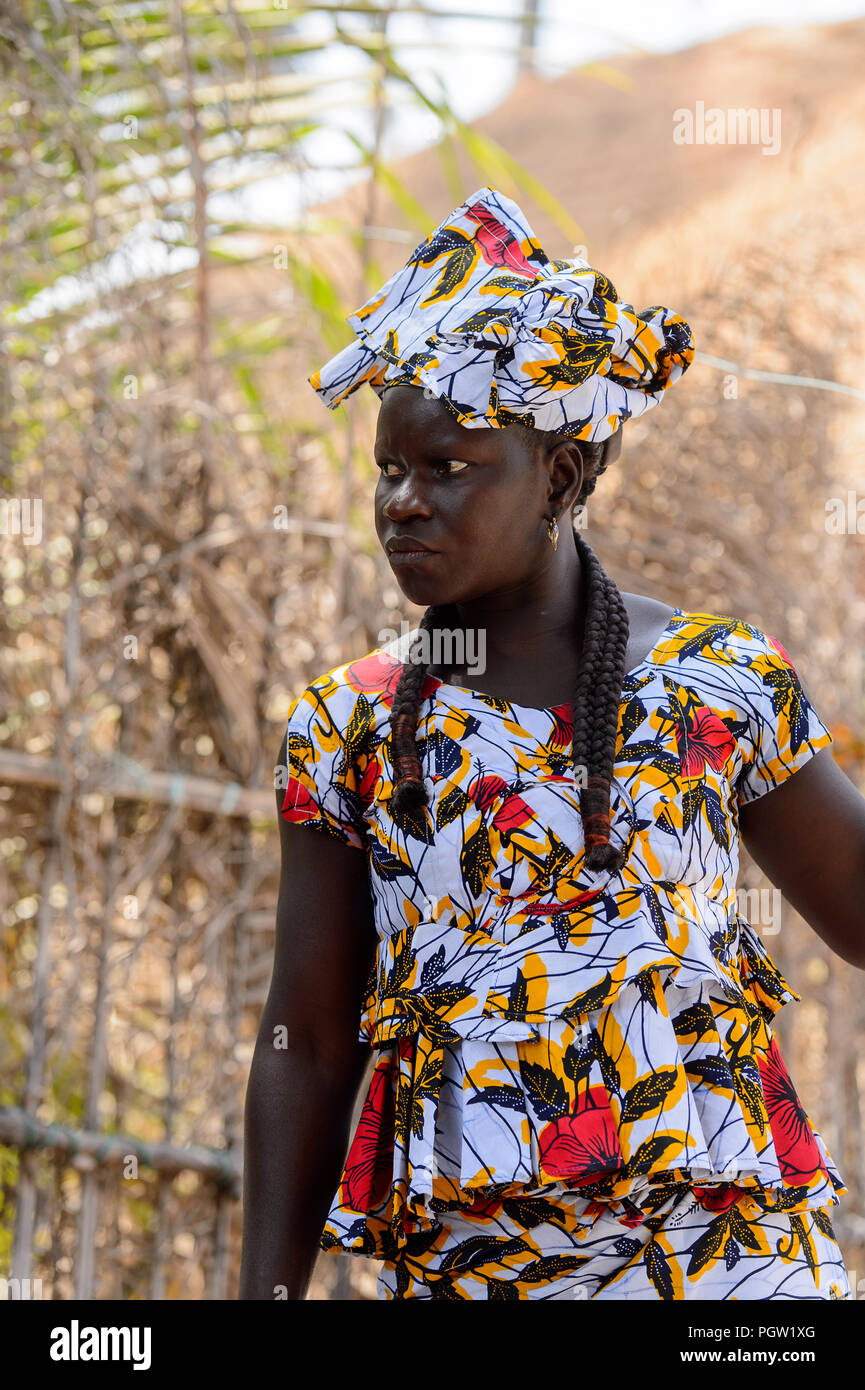 Diola KASCHOUANE, SENEGAL - APR 29, 2017: Unidentified Diola woman in ...