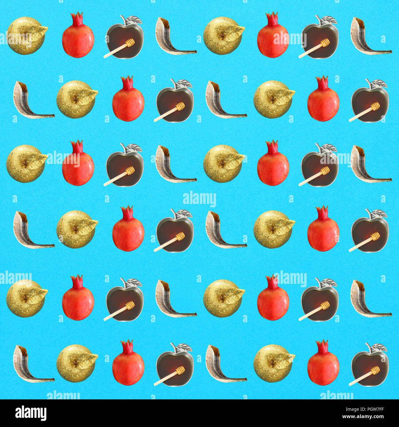 Rosh hashanah (jewish New Year holiday) pattern concept. Traditional ...