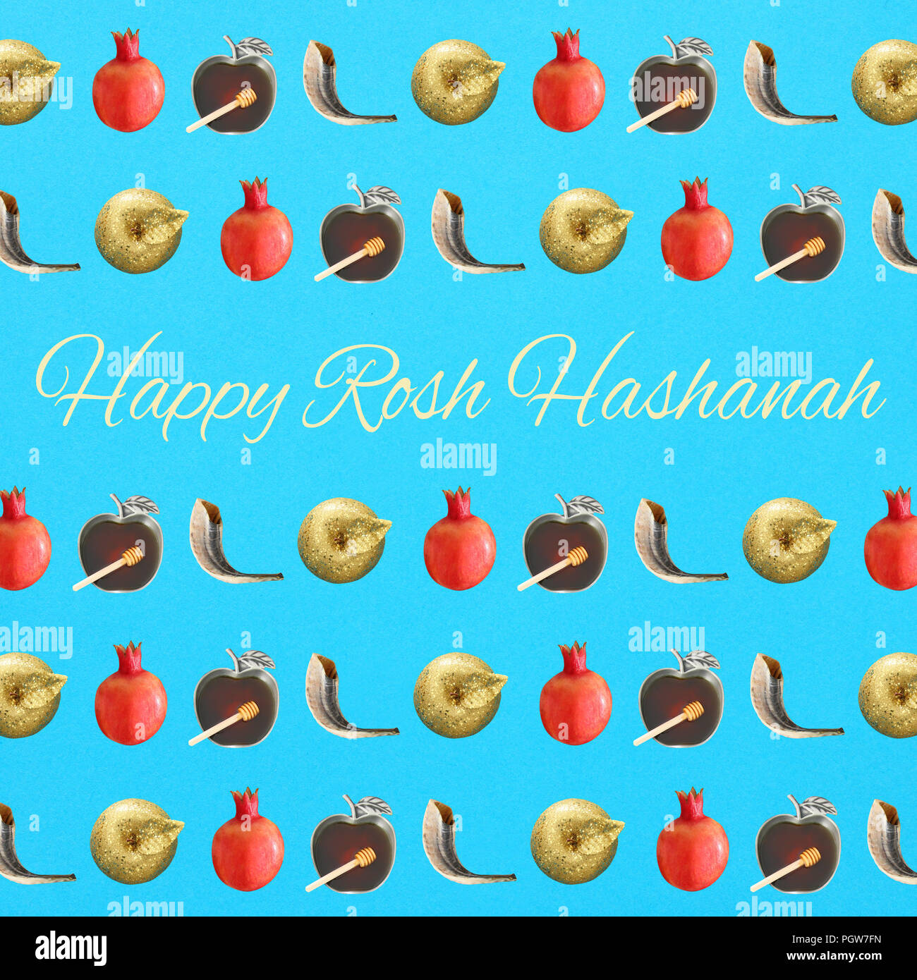 Rosh hashanah (jewish New Year holiday) pattern concept. Traditional ...