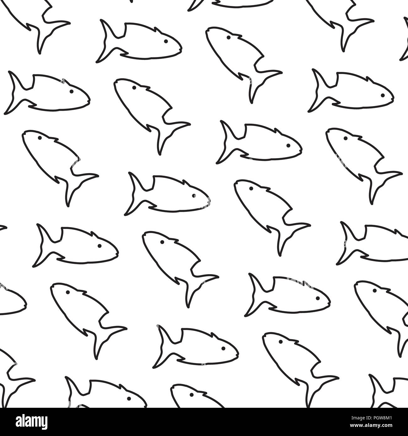line tropical tuna fish animal background Stock Vector Image & Art - Alamy