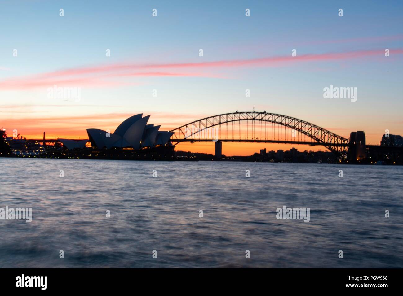 Sydney nsw sydney harbour bridge at sunset hi-res stock photography and ...