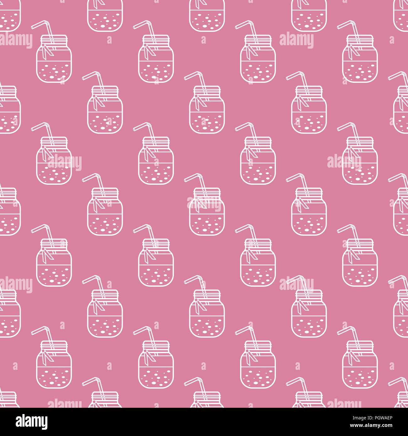Seamless pattern with smoothie in jars and tubes. Healthy eating habits ...