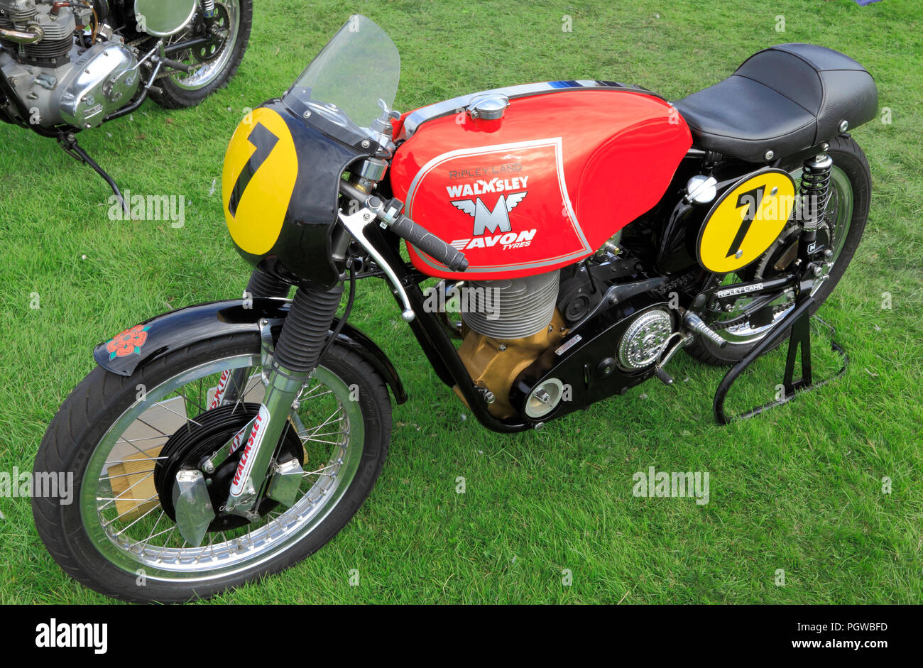 Ripley Land, Walmsley motorcycle, Avon Tyres, motorbike, logo Stock Photo