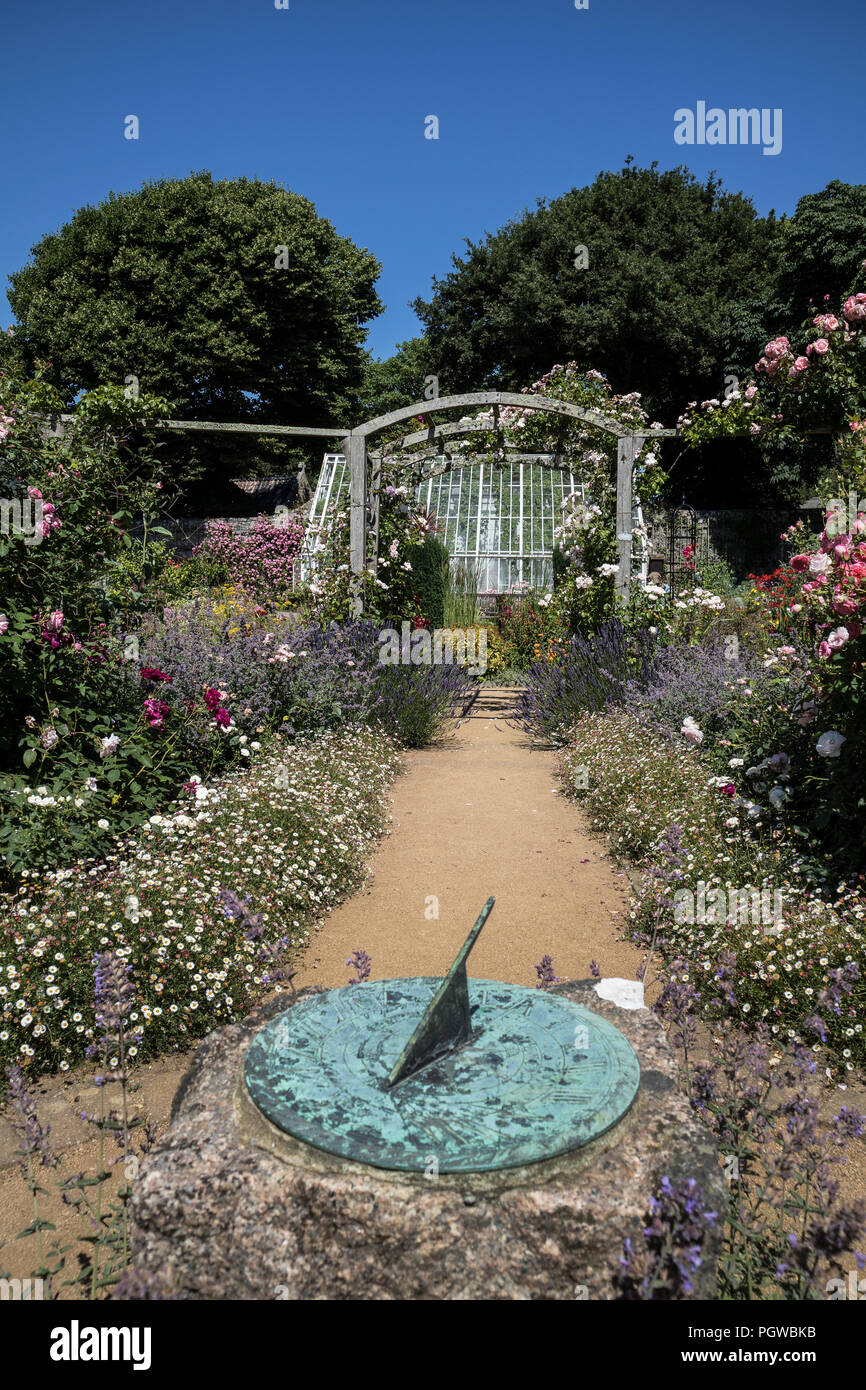 The Gardens at La Seigneure on Sark Island, near Guernsey, part of the Channel Islands Stock Photo