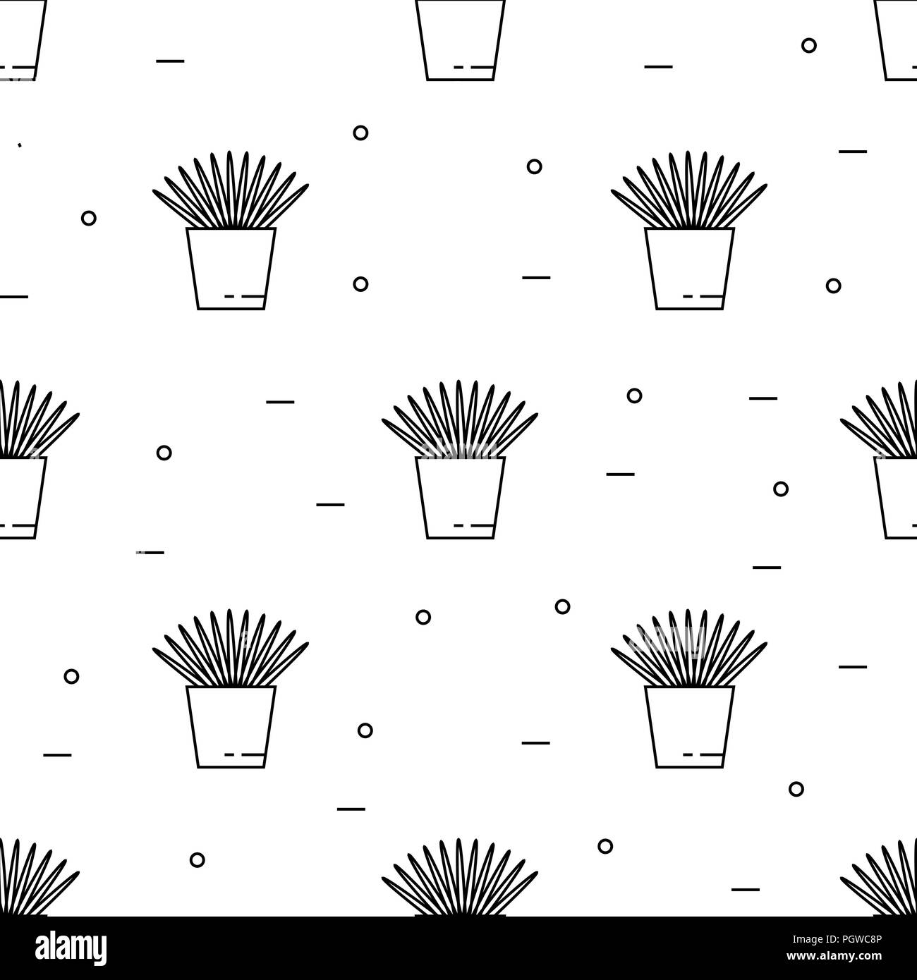 House plants seamless pattern. Can be used for background, website, poster etc. Stock Vector