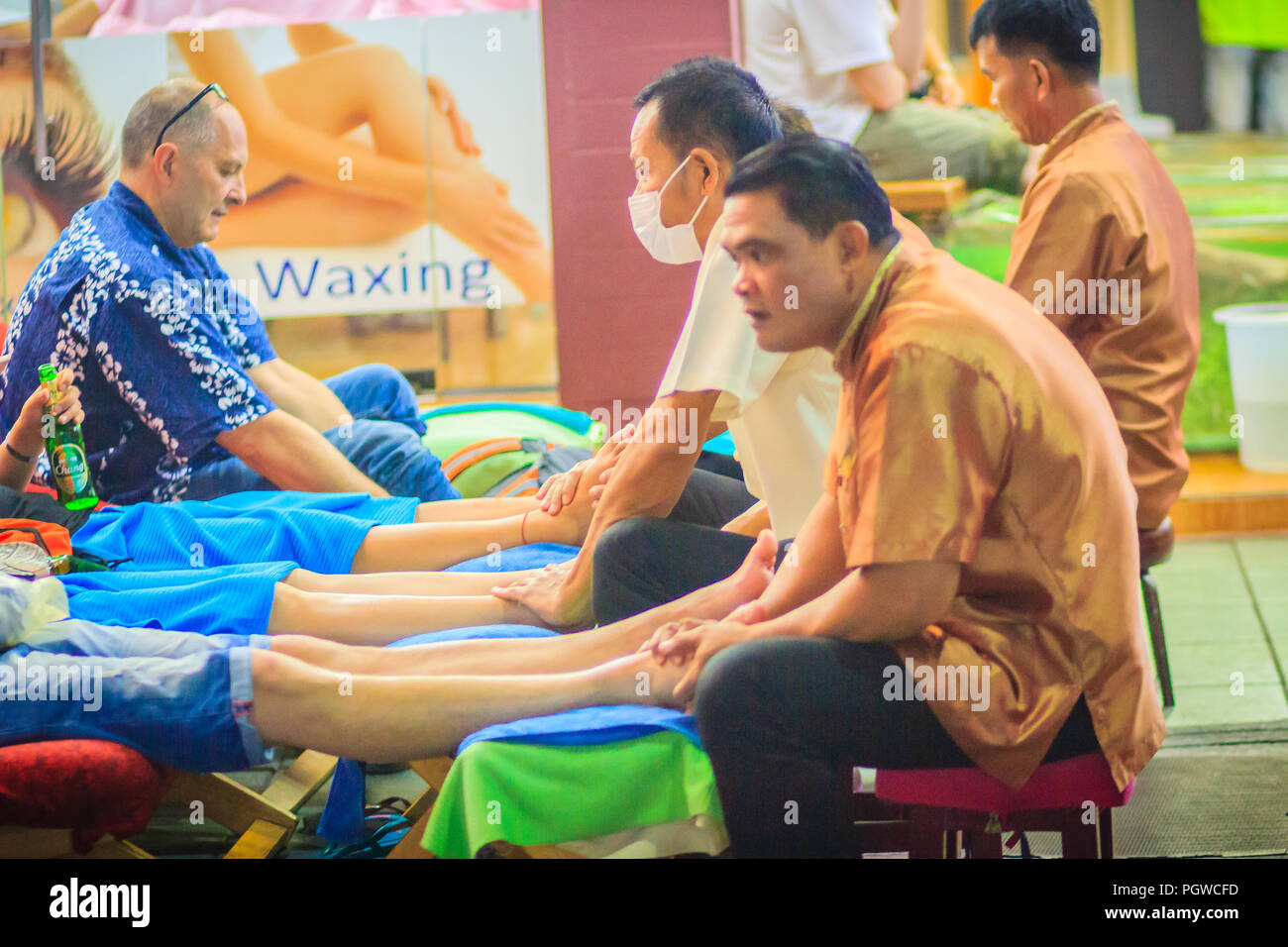 Bangkok, Thailand March 2, 2017 Foot massage service in spa salon at