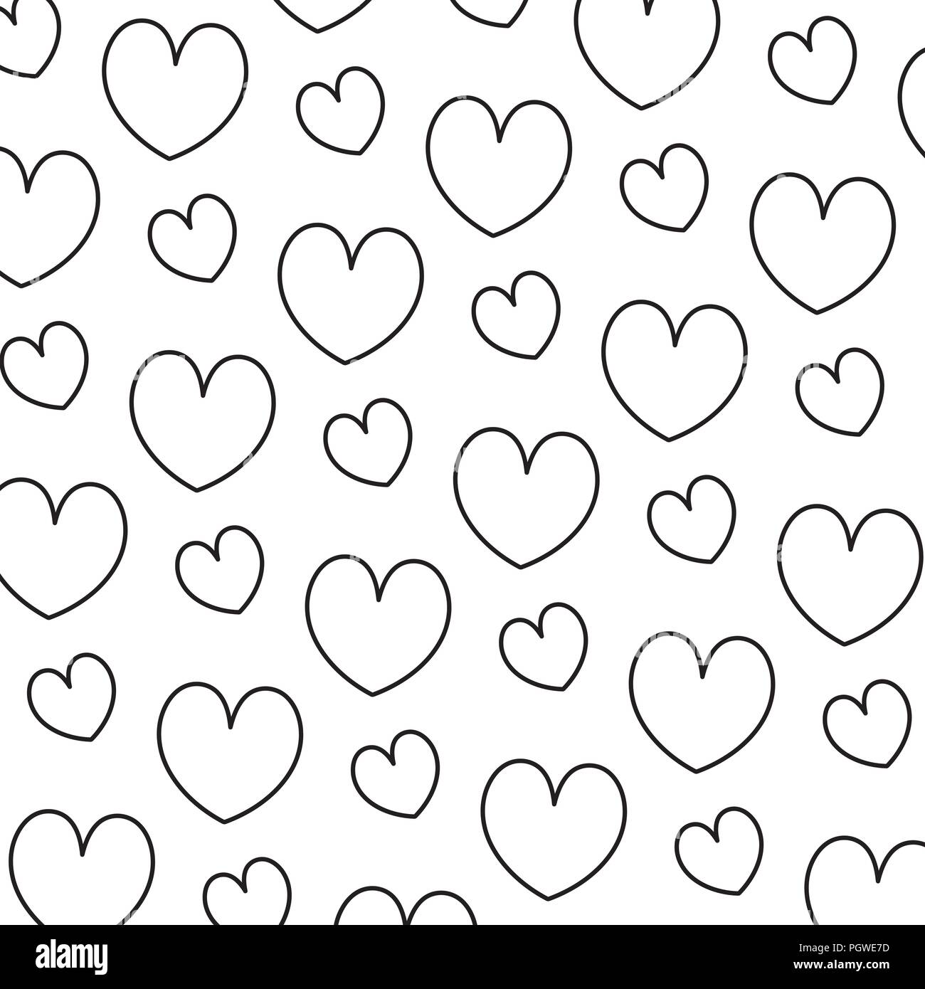 line beauty heart romance symbol background Stock Vector Image & Art ...