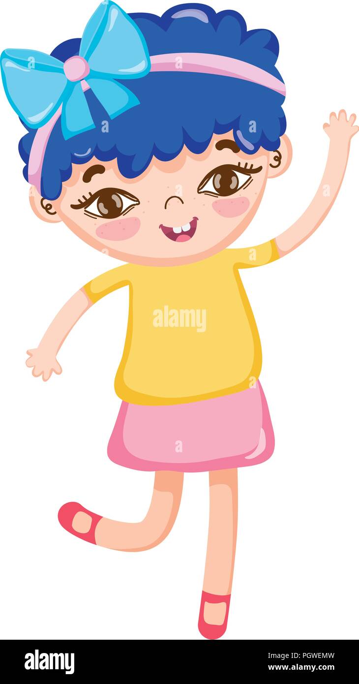 girl child with curly short hair Stock Vector Image & Art - Alamy