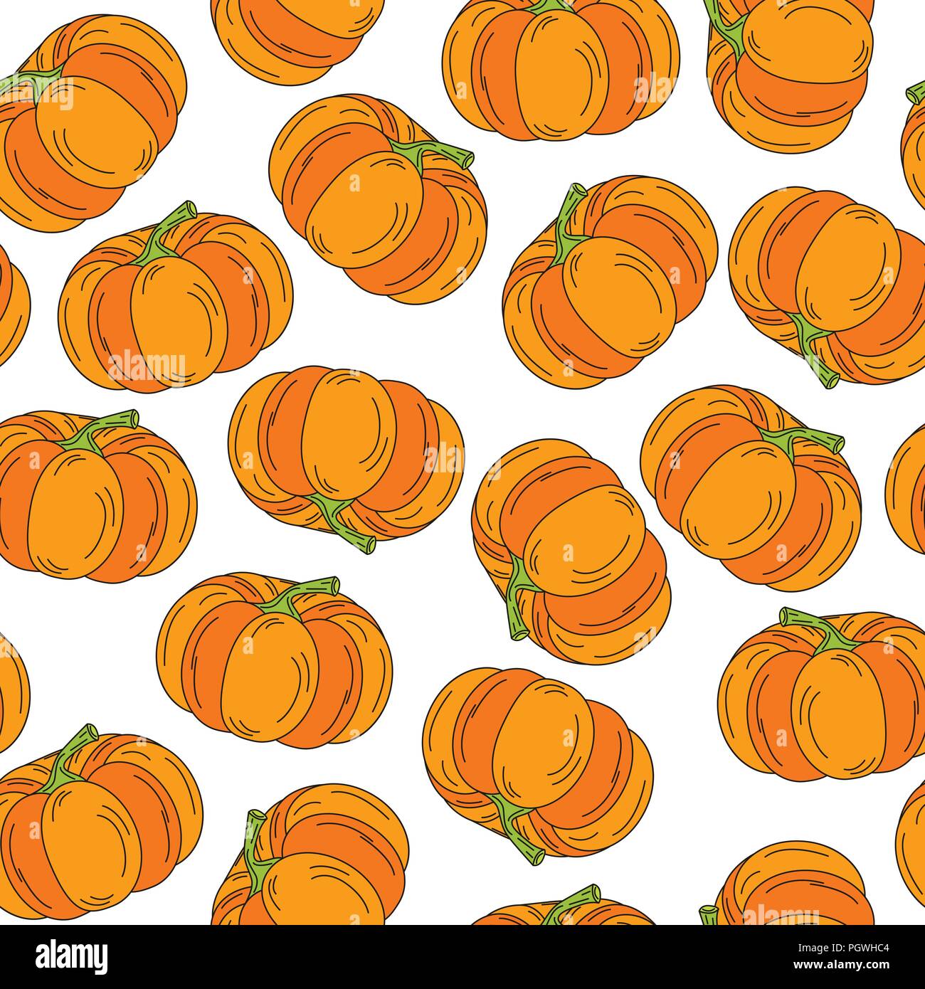 pattern pumpkin handdrawn icon background vector illustration halloween ...
