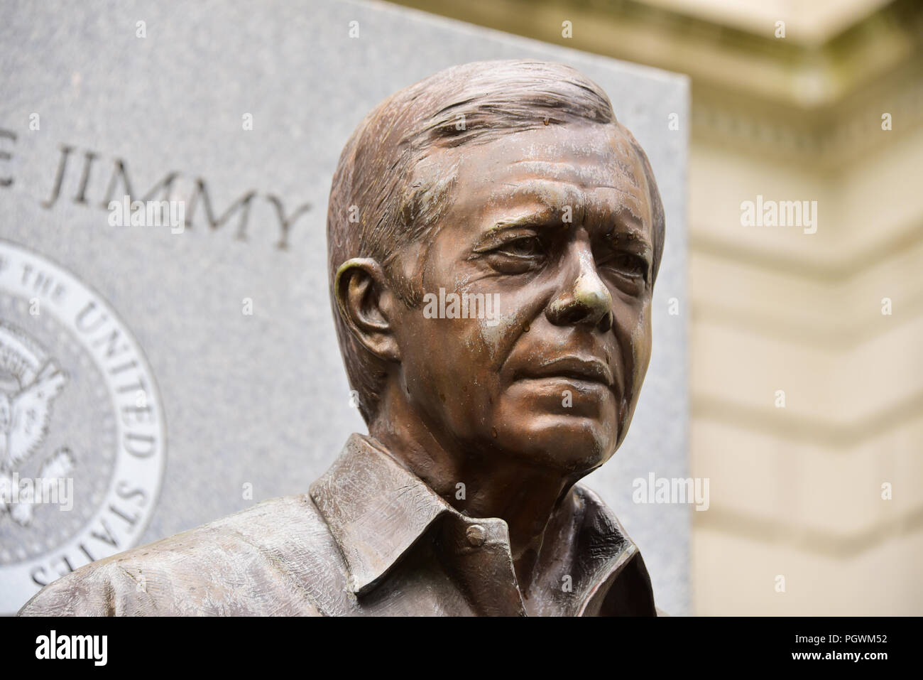 Statue Jimmy Carter, 39th President of the USA, 1977-1981, Atlanta, Georgia, USA Stock Photo