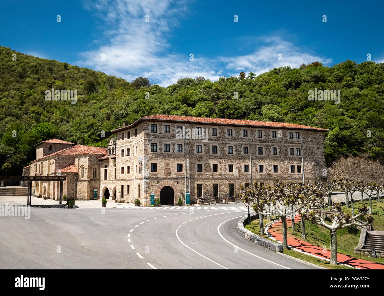 Monastery Santo Toribio de Liébana, Municipality Camaleño, Picos de Europa, Cantabria, Spain Stock Photo
