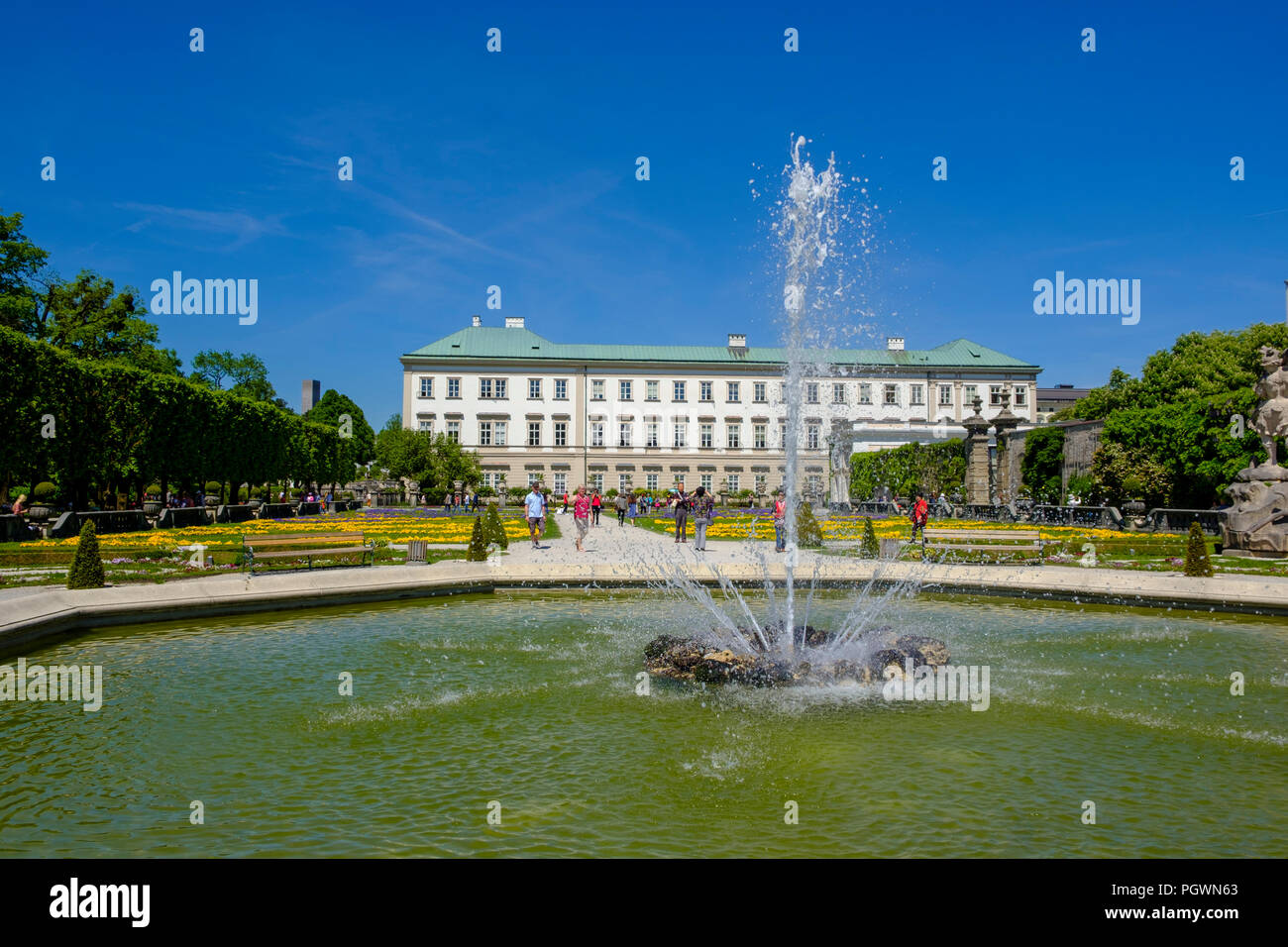 Mirabell Palace and Castle Garden, Salzburg, Salzburger Land, Austria Stock Photo