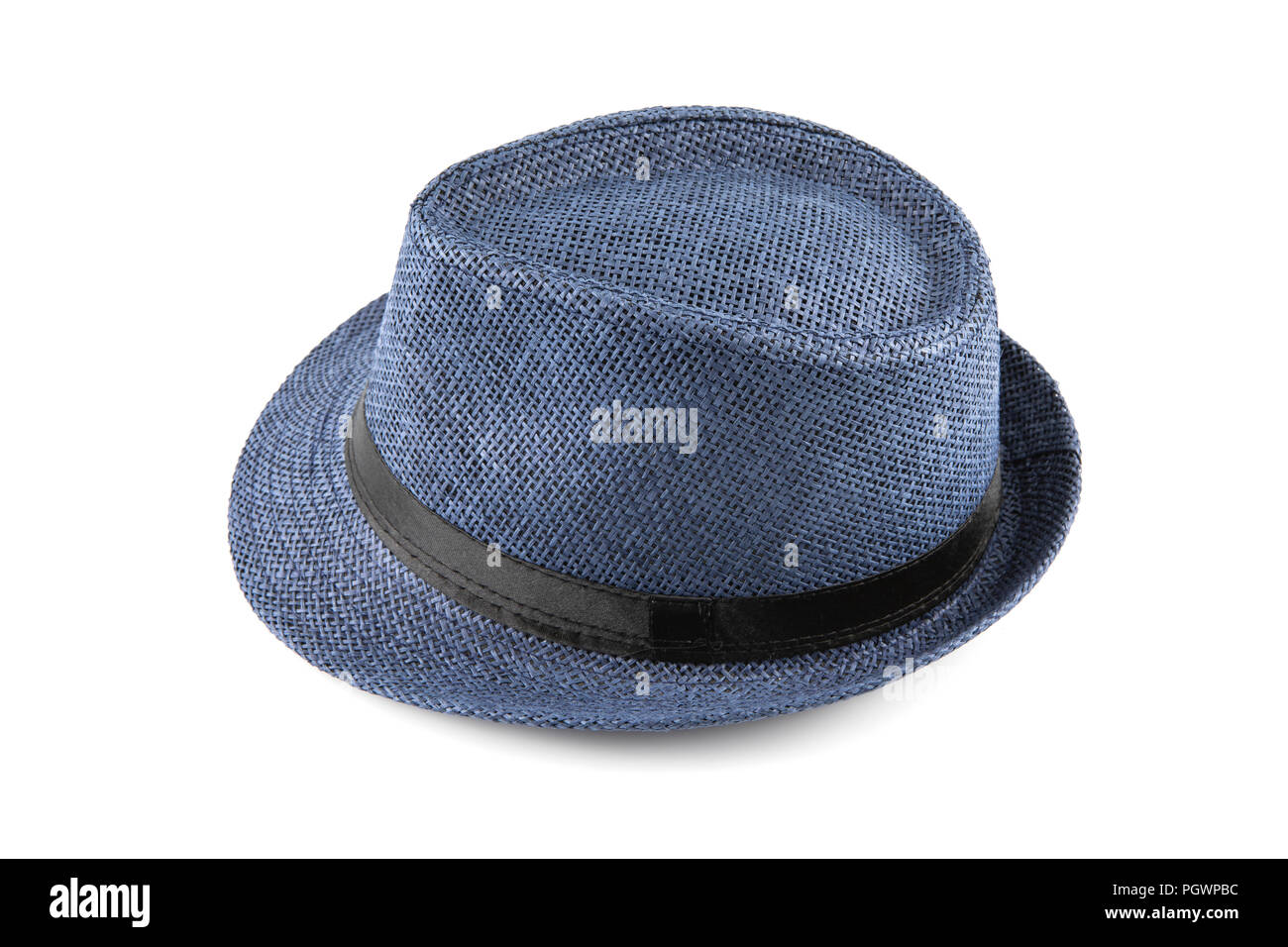Hat with stripes isolated on white Stock Photo