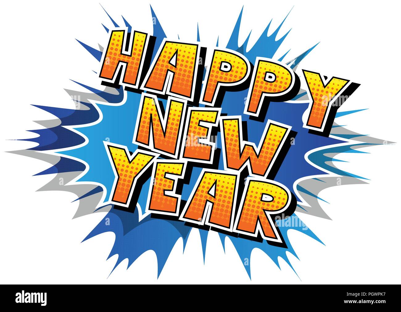 Happy New Year - Comic book style word Stock Vector Image & Art - Alamy