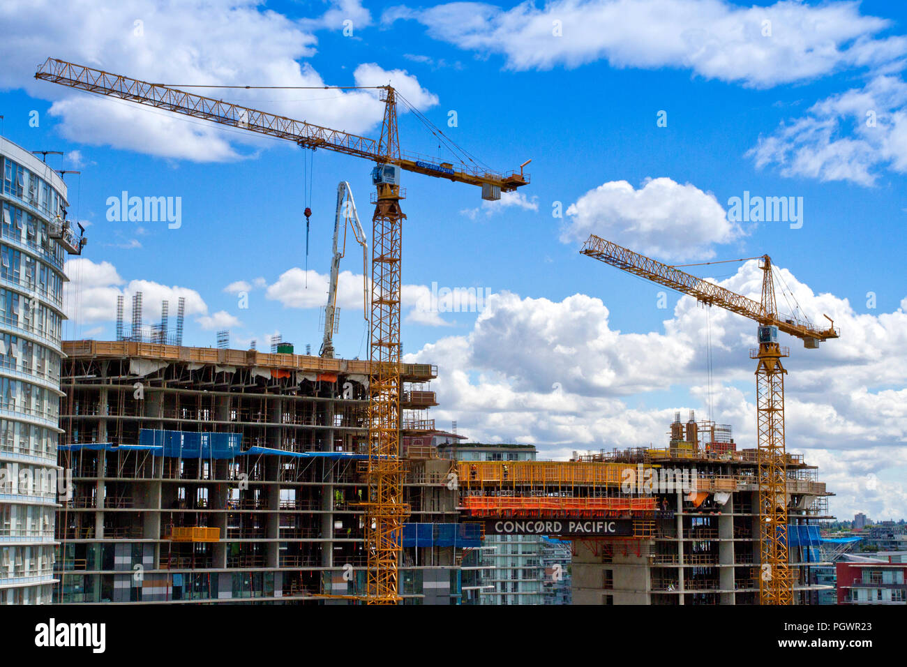Concorde Pacific development of its portion of Northeast False Creek, Vancouver, BC, Canada in June 2018 Stock Photo