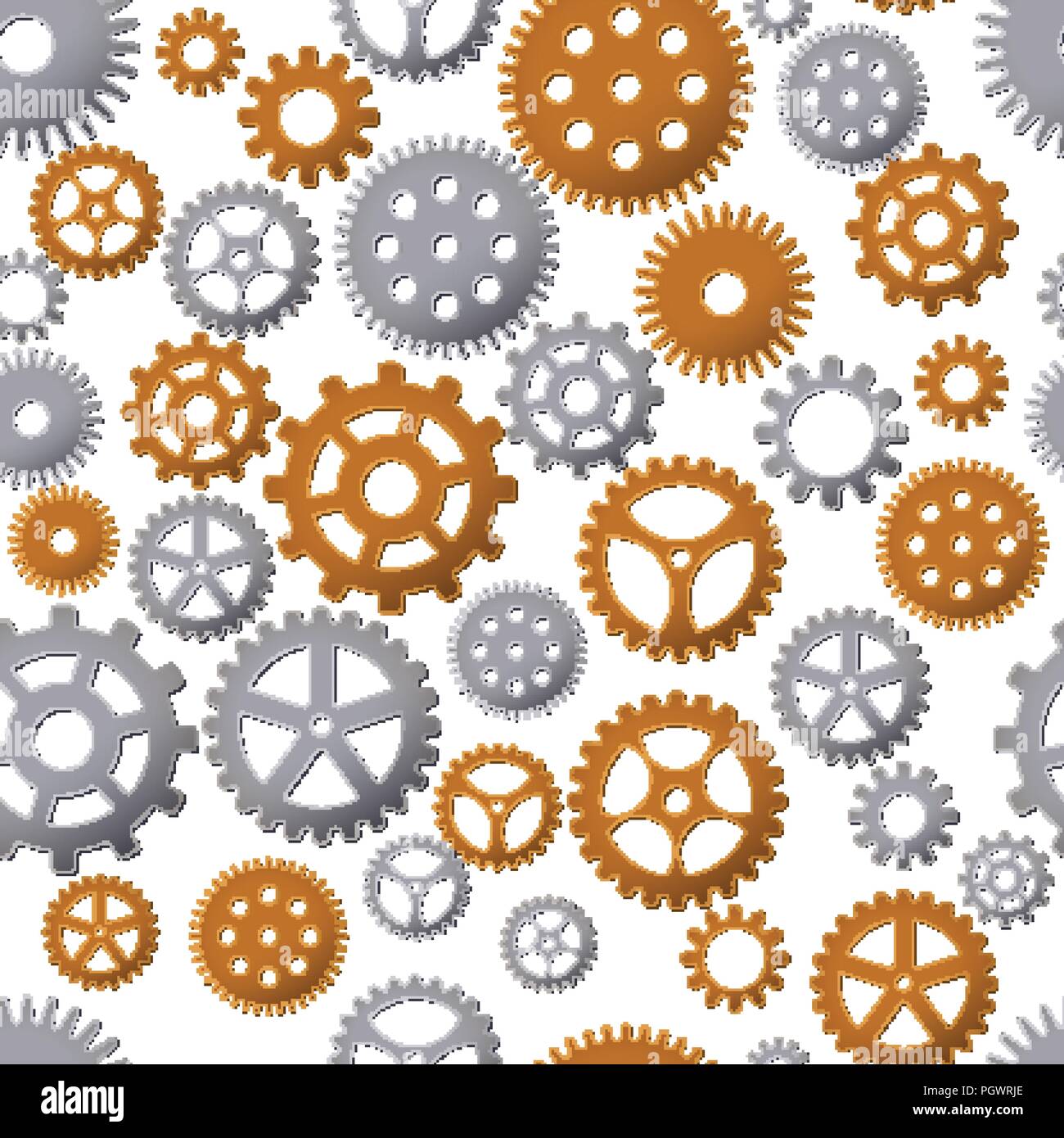 Seamless pattern background with gears. Vector illustration. Steampunk ...