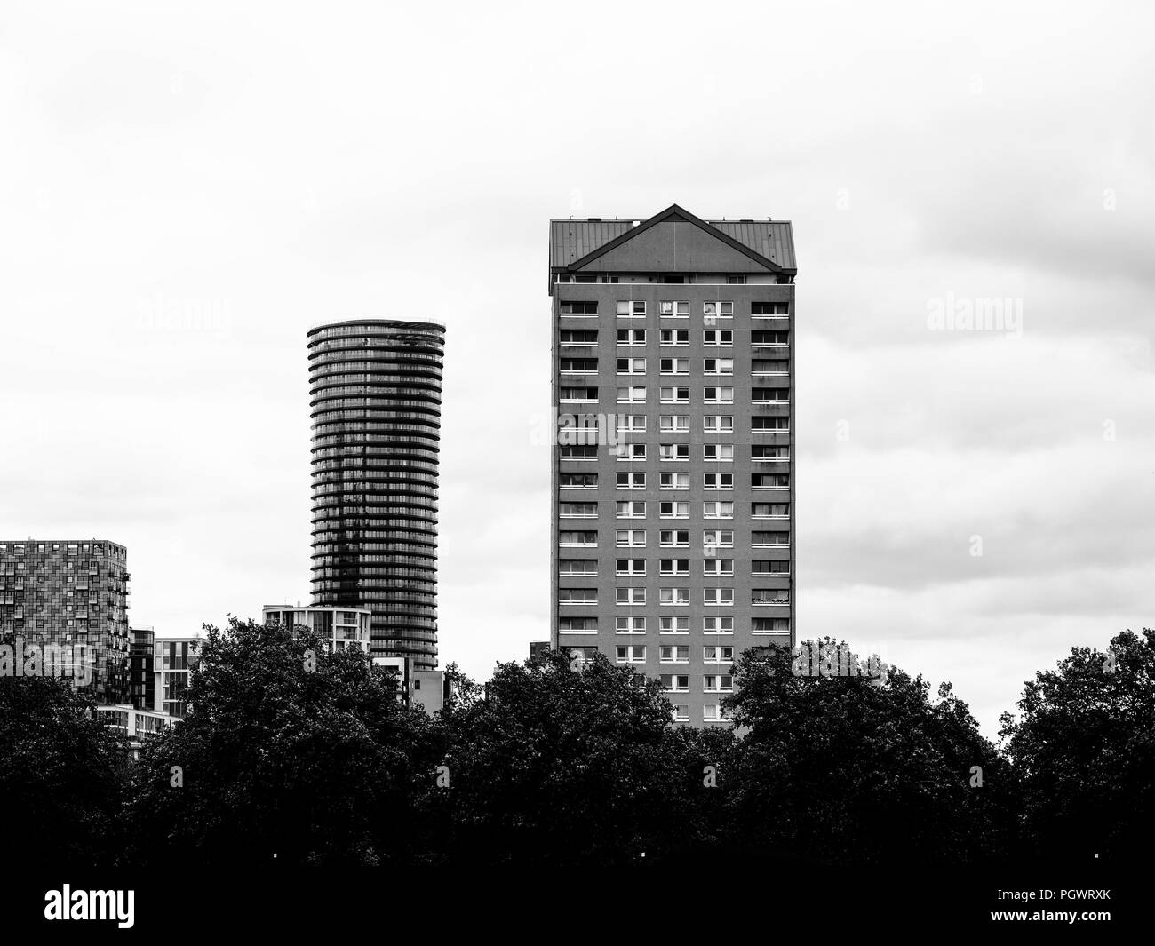 Private tower block Black and White Stock Photos & Images - Alamy