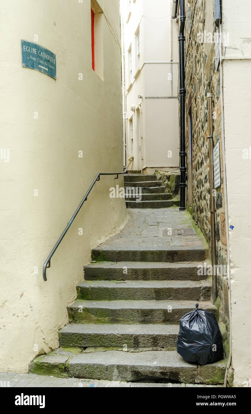 Guernsey street in Channel Island Stock Photo Alamy