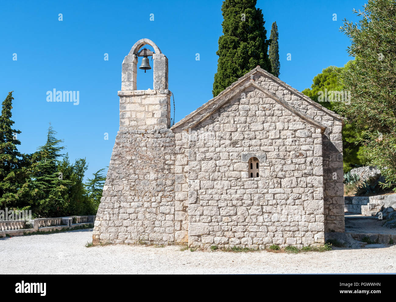 Small church on Marjan hill- Near Split, Dalmatia, Croatia Stock Photo