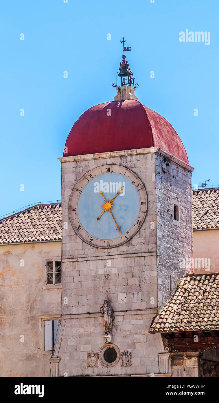Clock tower of st Sebastian church in Trogir Croatia Stock Photo Alamy